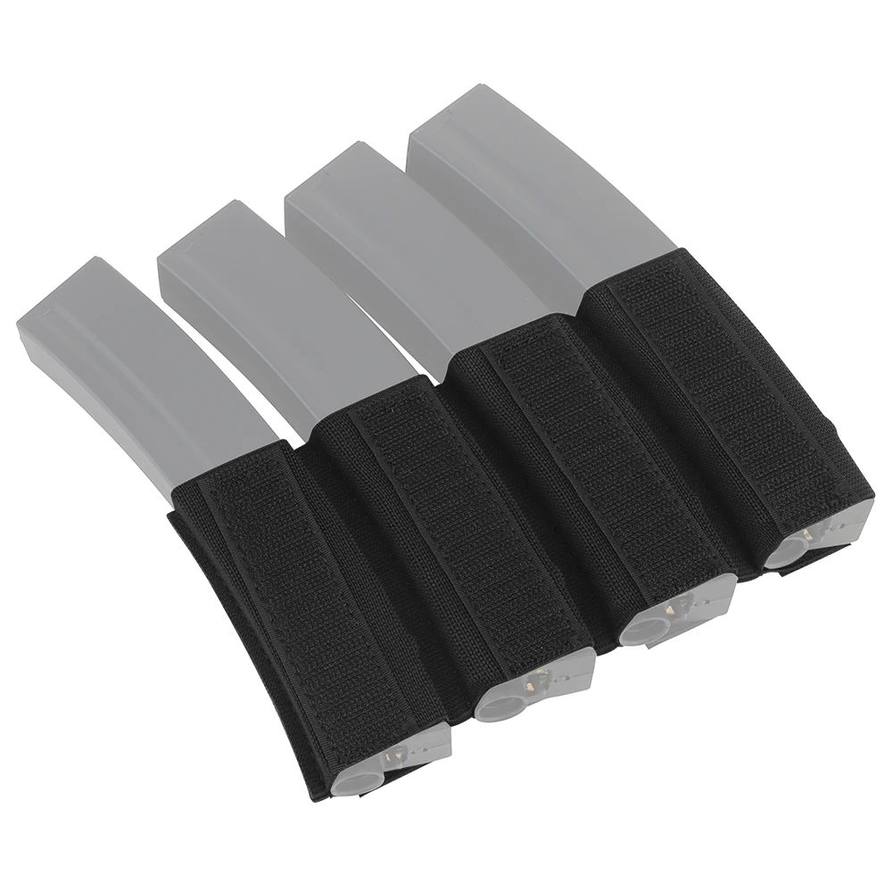 Quad MP5 MP7 Tijdschrift Zakjes Elastische Molle Mag Insert Voor MK4 Borst Rig, open Top Magazine Houder Met Haak Fasteners