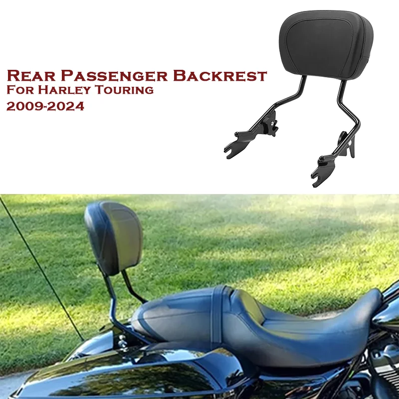 

Motorcycle Sissy Bar Passenger Backrest Pad For Harley Touring Street Glide Road Glide 2009-2024 Upright 2022 2023