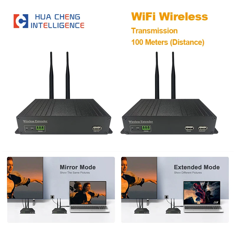 

100M Wireless HD Video Transmitter&Receiver AMS-WE100 2.4G/5GHz Extender For PS4 PC Laptop Monitor Max 1 TX to 4 RX