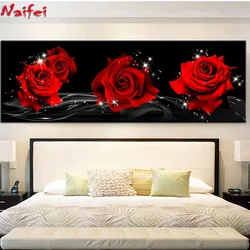 Pittura diamante tondo quadrato pieno 5d di grandi dimensioni rosa rossa mosaico nero diamante ricamo punto croce decorazioni per la casa regalo di nozze