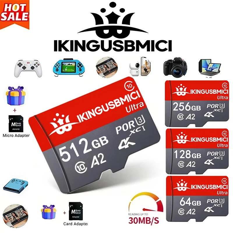 Memory Card 128GB SD Cards 64GB TF Cards 32GB Micro TF SD Card Dustproof V60 for Phone/Smartphone/Laptop/Speaker/VR Headset