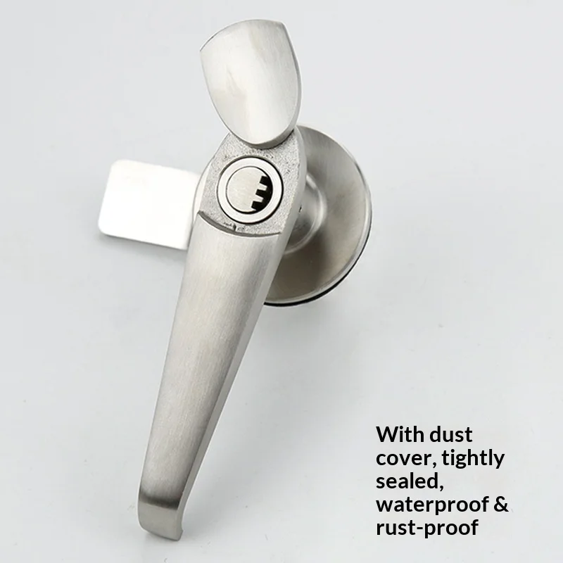 MS308-3 Stainless Steel Handle Lock Triangular Four Corner Waterproof Cover Outdoor Rainproof Distribution Cabinet Handle Lock