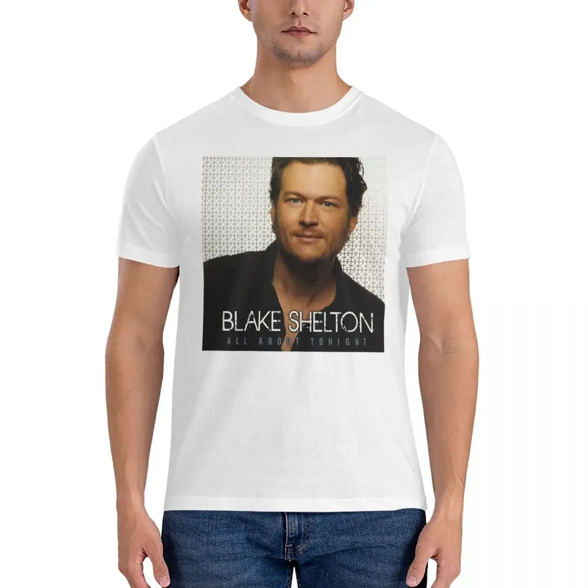 Novelty All About Tonight Music T-Shirt Men Crewneck Cotton T Shirts B-Blake Shelton Tour Short Sleeve Tee Shirt 6XL Clothing