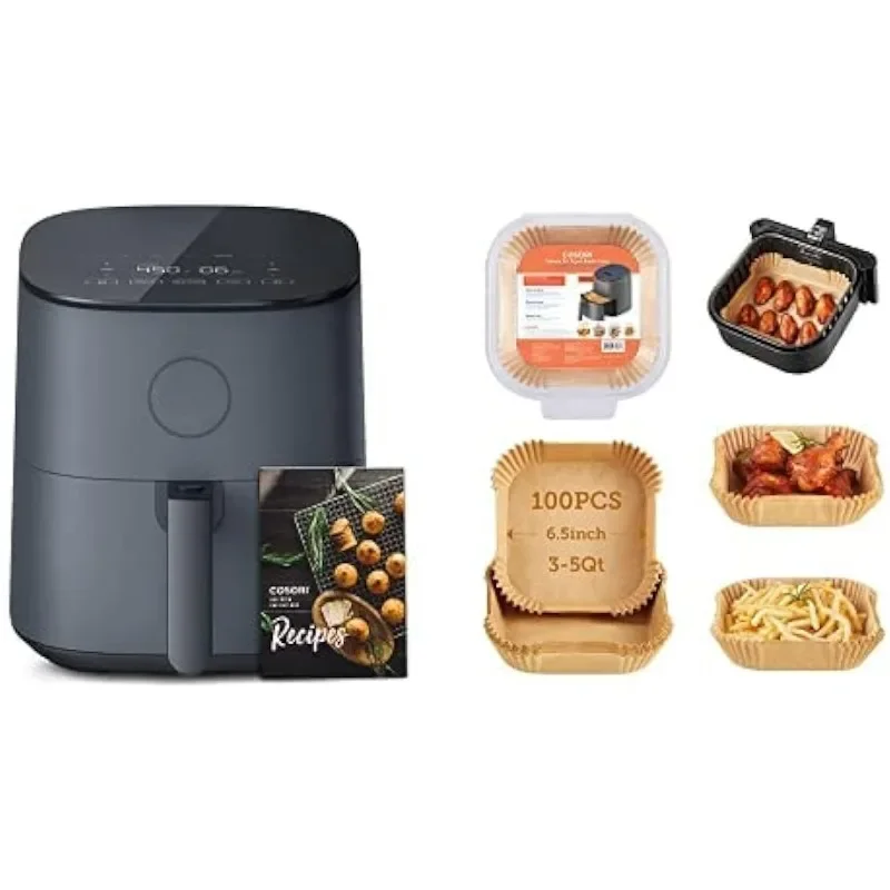 HAOYUNMA Air Fryer, 5 QT, 9-in-1 Airfryer Compact Oilless Small Oven, 30 Exclusive Recipes, Fit for 1-4 People electric hot air fryer oven oil free cooker 1225w 3 liters smart cooking programs compact oilless small oven fit for 2 3 people