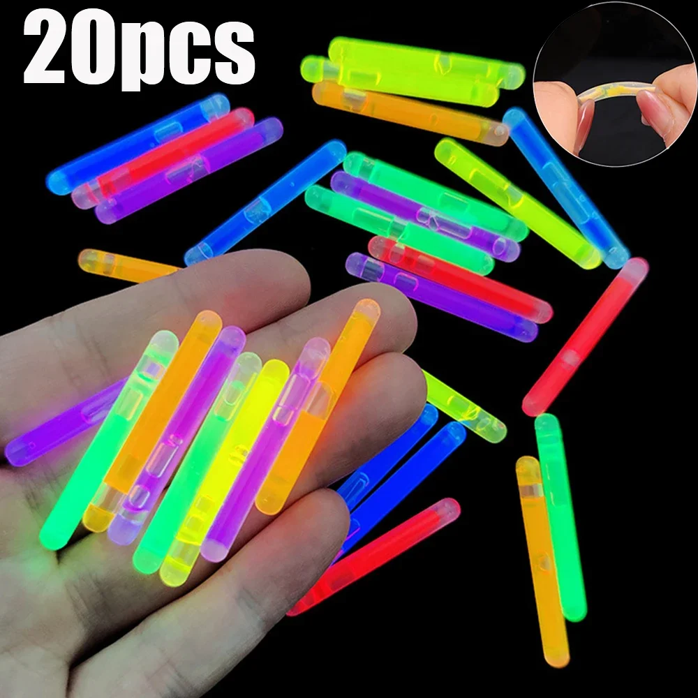 20/10PCS Mini Glow Sticks Fluorescent Light Mix Multicolor Bright Glow Sticks Concert Party Camping Fishing Luminous Decoration