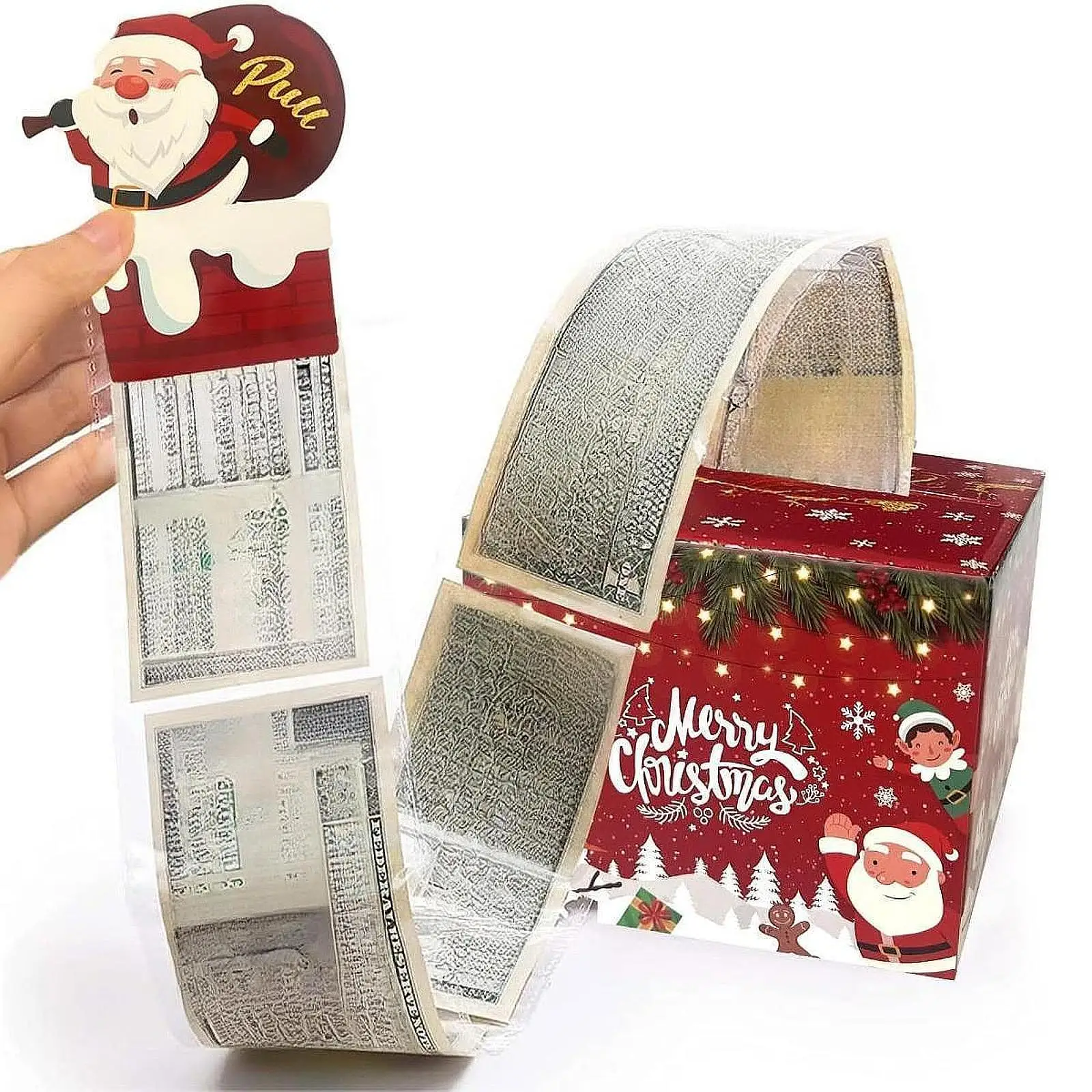 Christmas Money Box for Cash Gift Money Pull Out Set Xmas Decor Christmas Party Favors for Friends