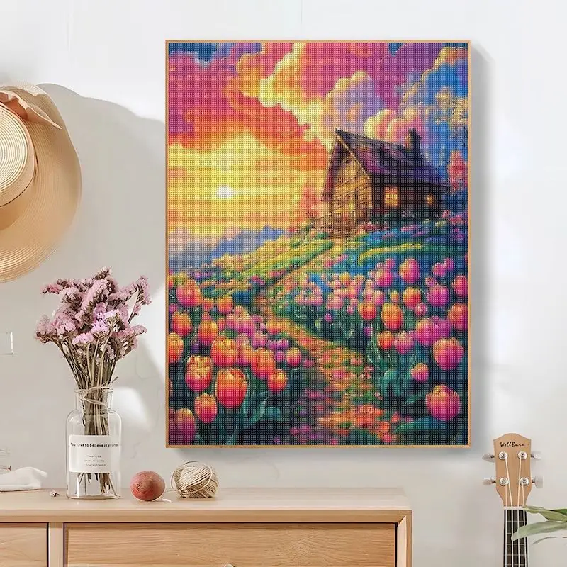 SDOYUNO 5D DIY Diamond Painting Landscape Full Square Diamond Modern House Handmade Production Friend