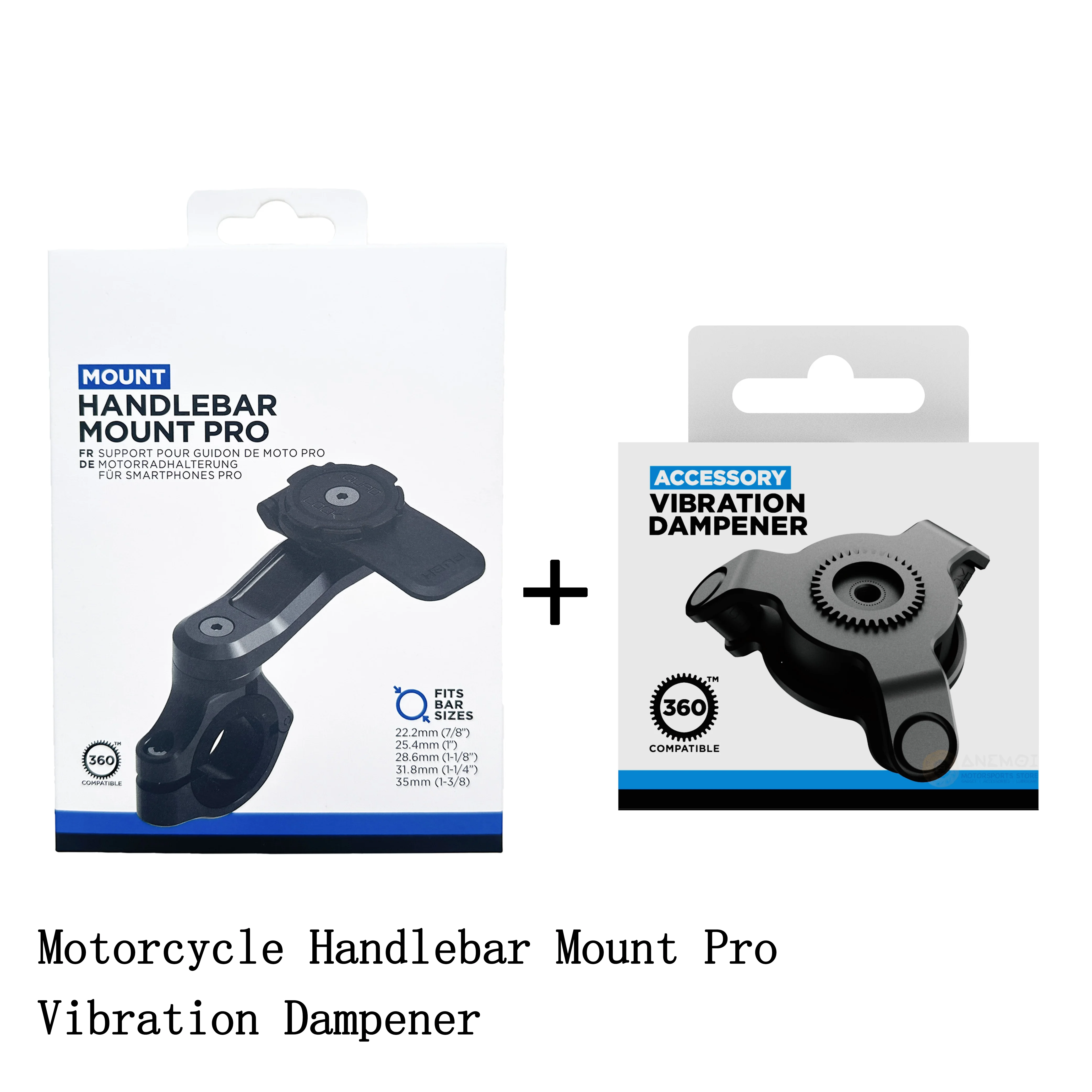 

Motorcycle Phone Mount Kit-Motorcycle Handlebar Mount PRO+Vibration Dampener