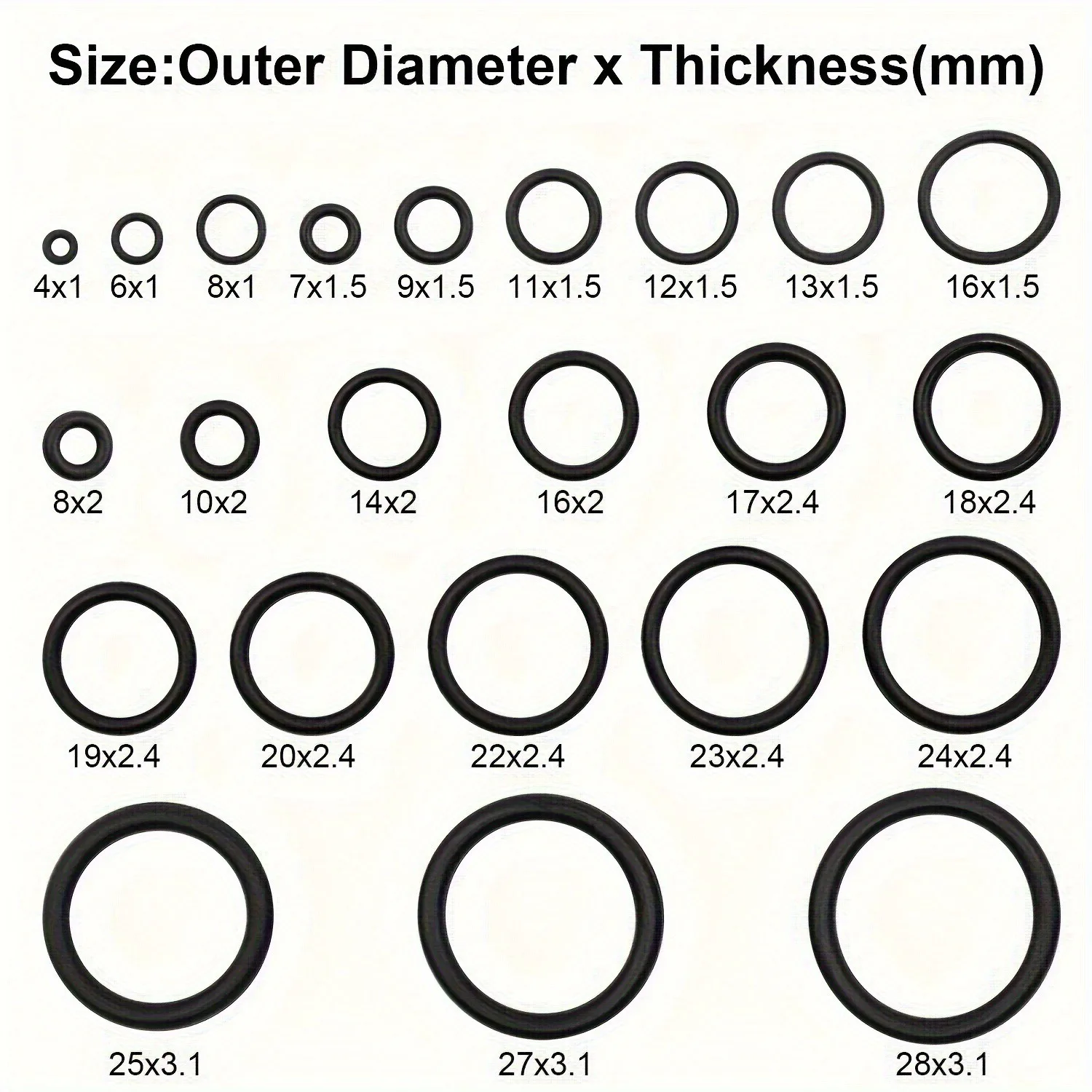 1540pcs Nitrile Rubber O-Ring for Automotive Faucet Pressure Cleaning Machine Pipeline Air Fuel System Hydraulic Components