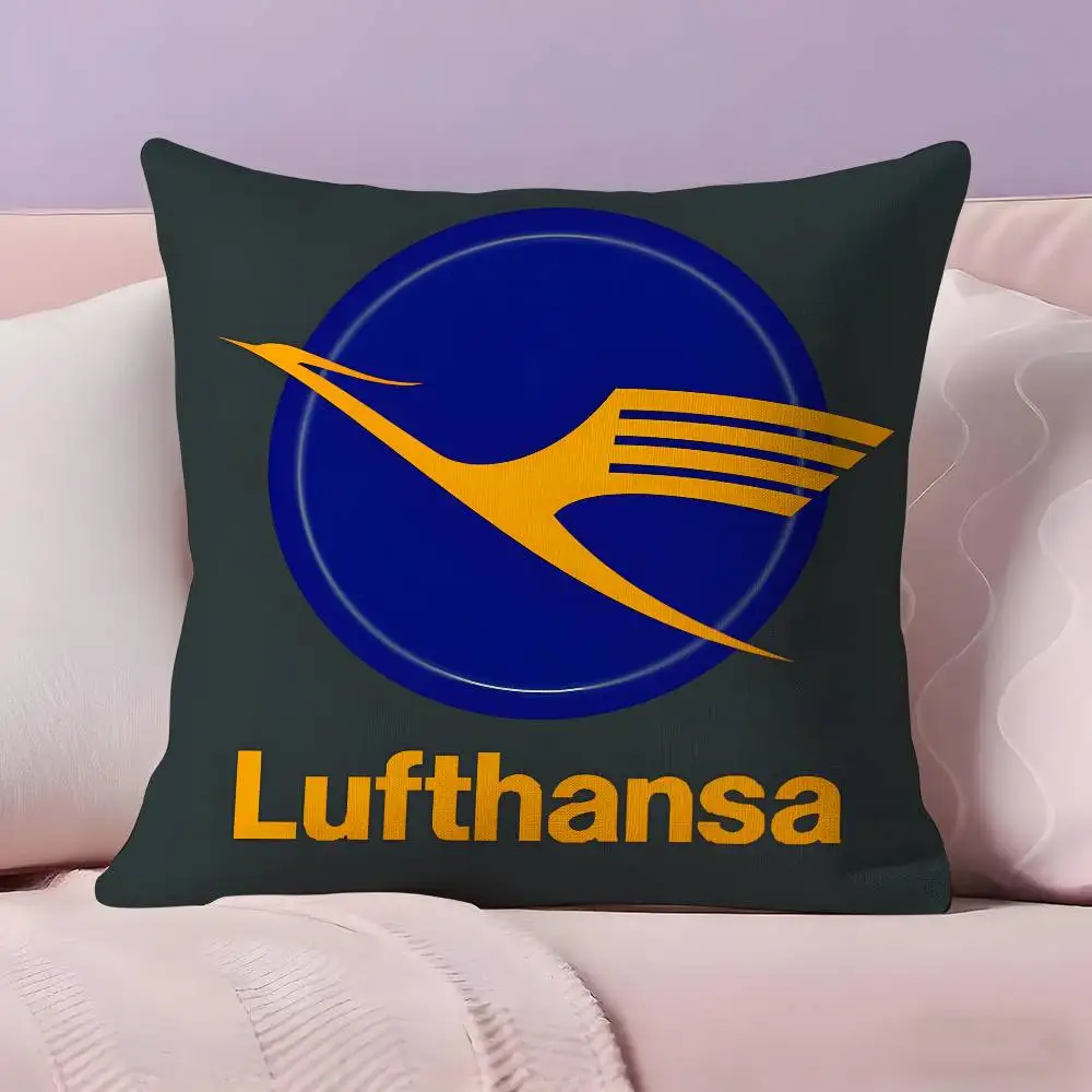 Funda de almohada L-Lufthansa German Airlines, funda de almohada, tela ultrasuave y agradable para la piel, nube como comodidad y cremallera oculta