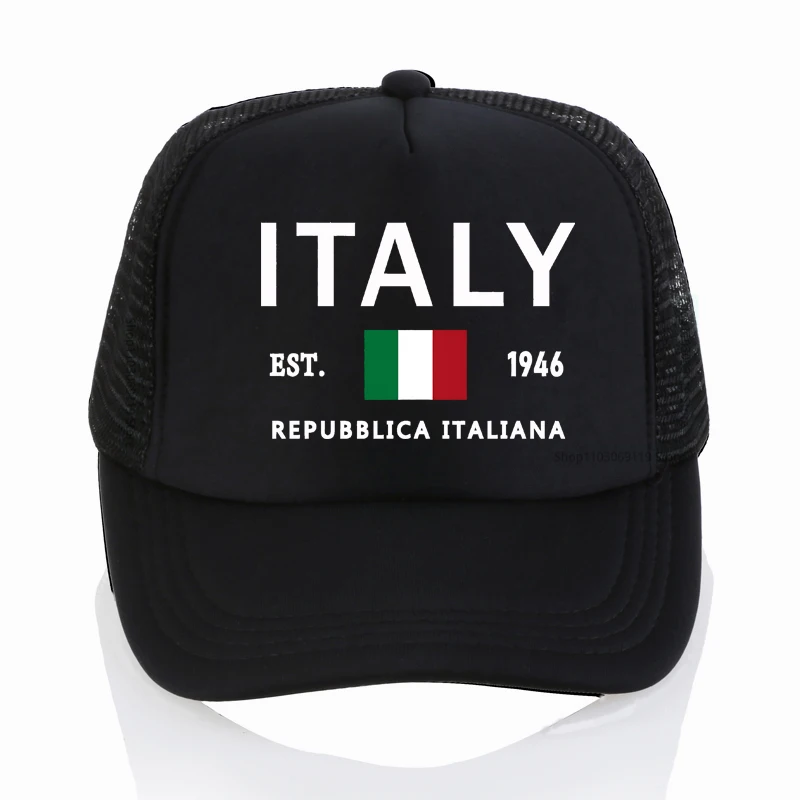 

Funny Italia Italian-Italy Flag Gifts for Women Men Baseball Cap Men Women Hip Hop Dad Mesh Hat Trucker Hat Net breathable caps