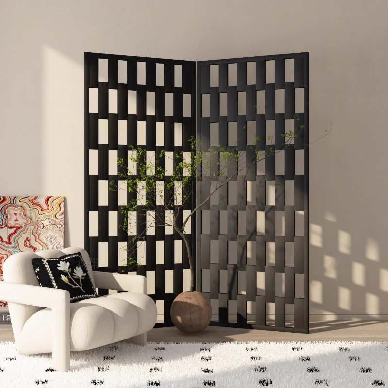 

French retro screen partition living room porch baffle folding mobile modern simple light luxury art medieval decoration