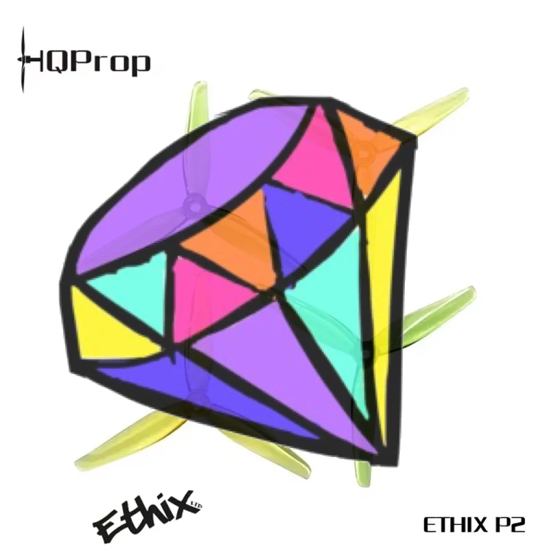 HQProp Ethix P2 5.1X2.9X3 5.1 Inch 3-Blade PC Propeller 3.8g 5mm Shaft Yellow-Green Props for FPV Freestyle Drone