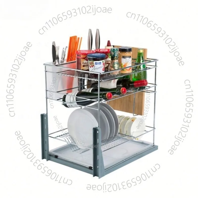 Kitchen Drawer Accessories 400mm Width Pull Basket Kitchen Cabinet Accessories Basket