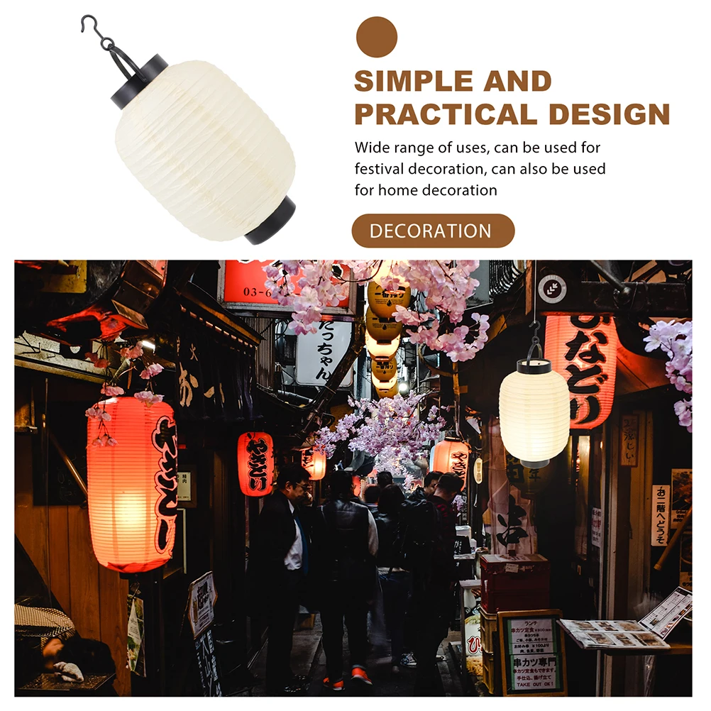 

2pcs Lantern Japanese Hanging Lantern Lamp with Light Paper Japanese Style Hanging Decorative Lamp Bar Restaurant Mall Decor