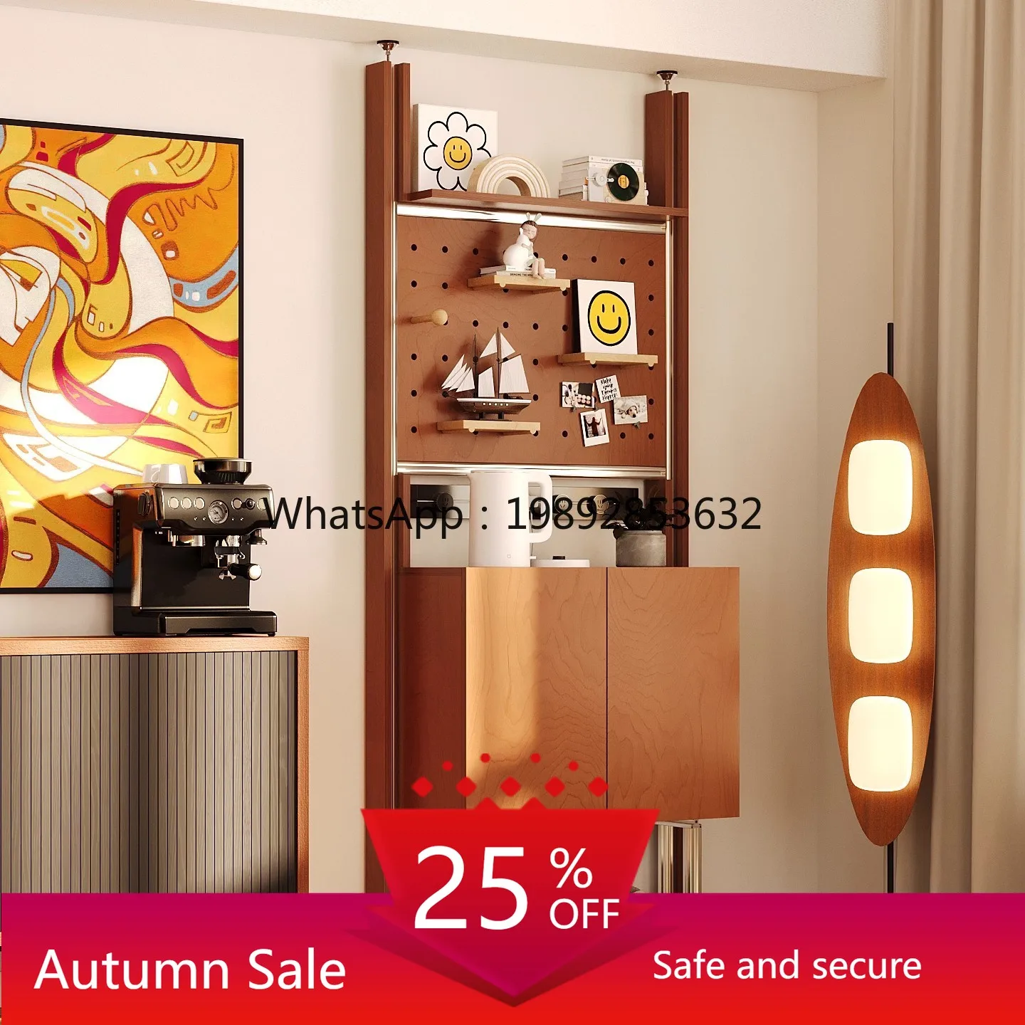 

LYY No-Drill Ceiling-Mounted Ocean Board Aluminum Profile Wall-Mounted Storage Rack Display Shelf Partition