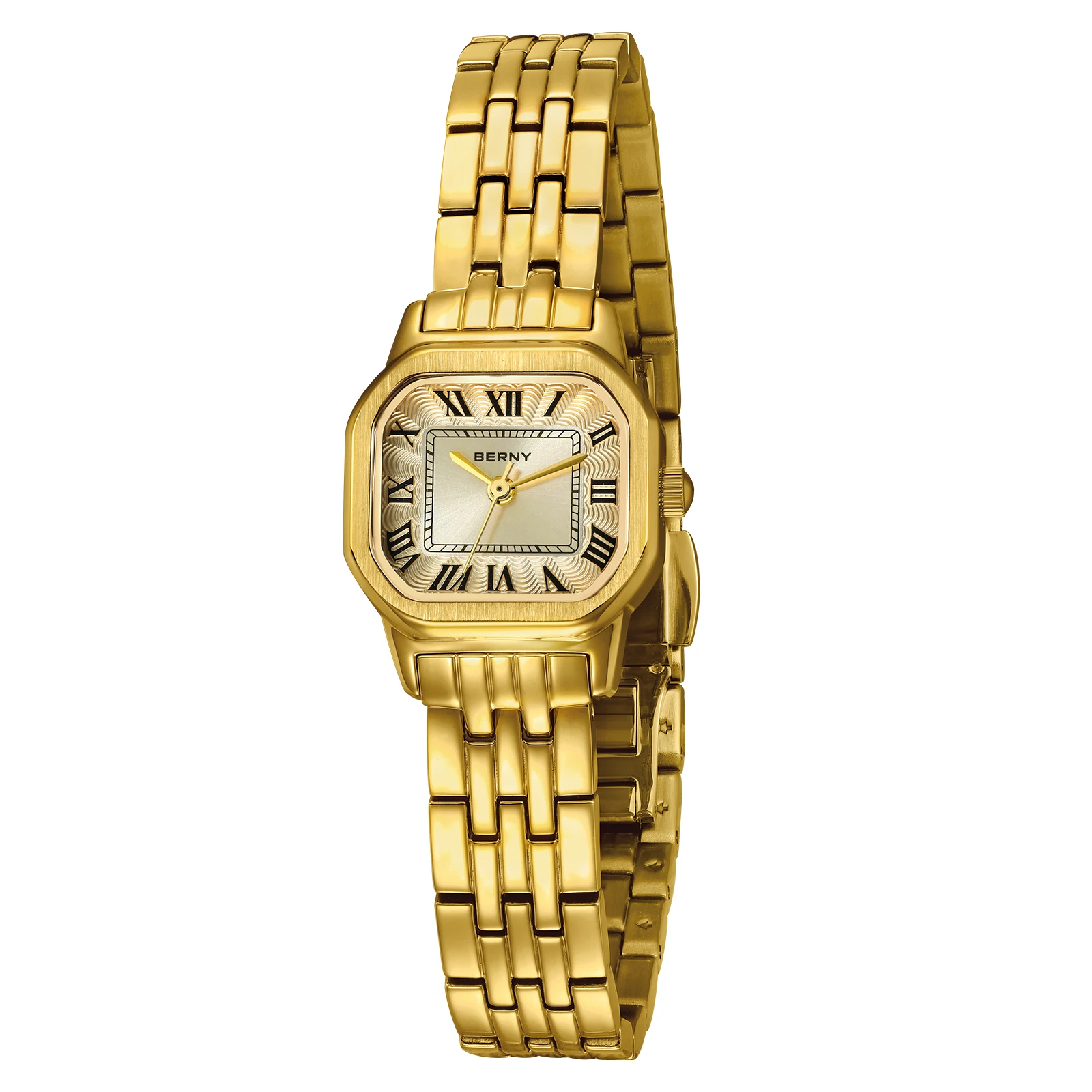 

BERNY Luxury Women's Watches Golden Fashion Casual Square Small Dial Ladies Dress Quartz Watch Elegant Girls Wristwatch