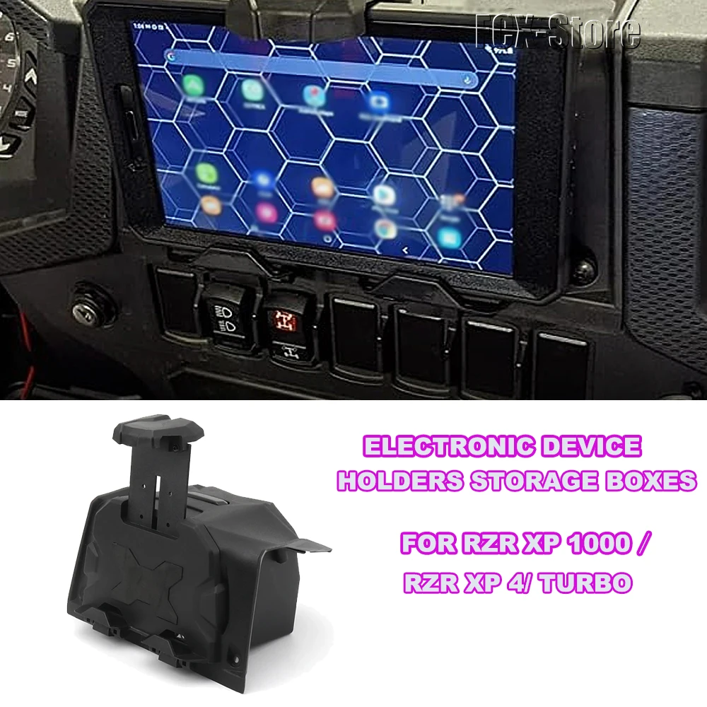 New Extended Electronic Device Holder GPS Tablet Mount Storage Box UTV Accessories For Polaris RZR XP 4 1000 RZR XP Turbo S