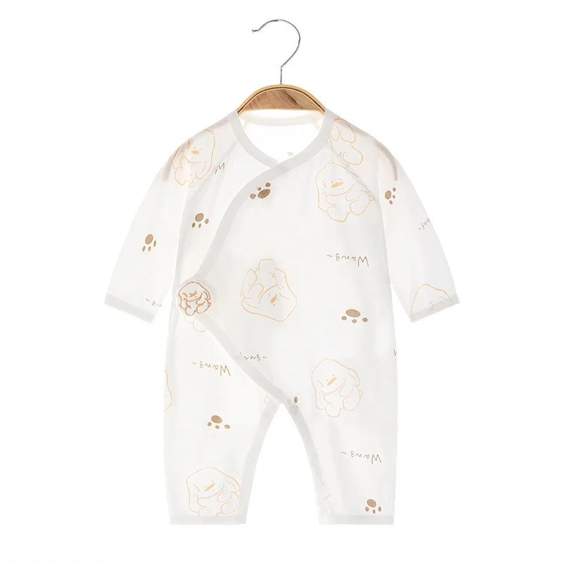 Summer Newborn Jumpsuit Baby Cotton Thin Boneless Clothes Rompers Long Sleeve Baby Summer Air Conditioning Clothes