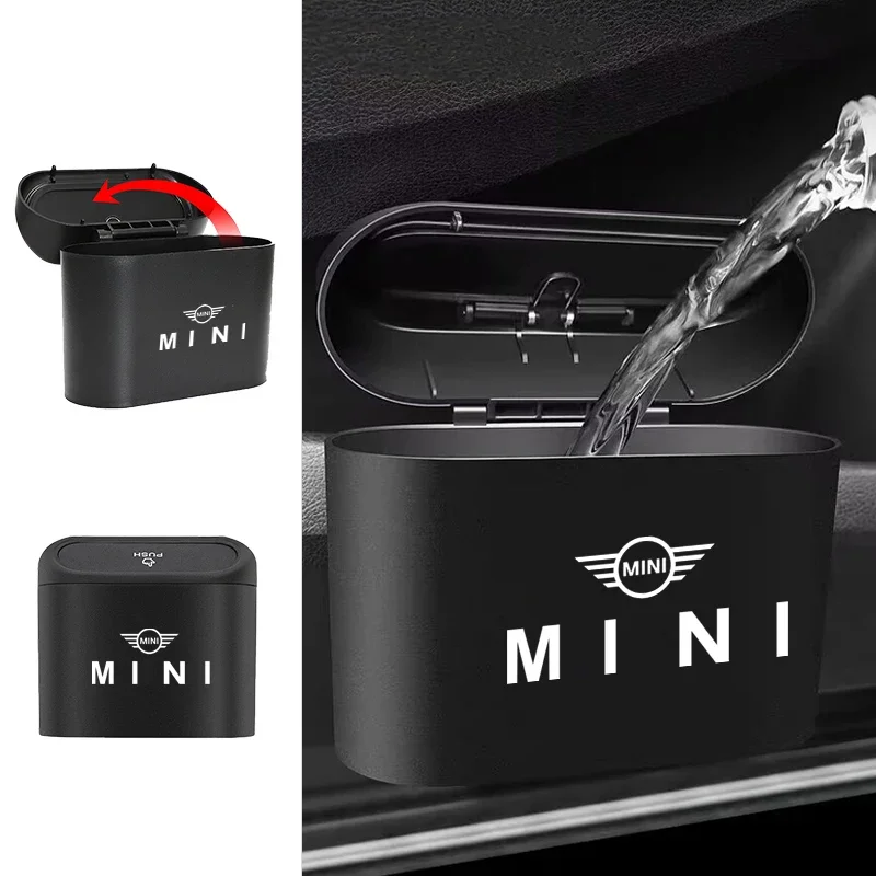 

Hanging Car Trash Can Vehicle Garbage Dust Case Storage Box For MINI Cooper R56 F56 R50 JCW Cabrio Countryman Clubman WORKS