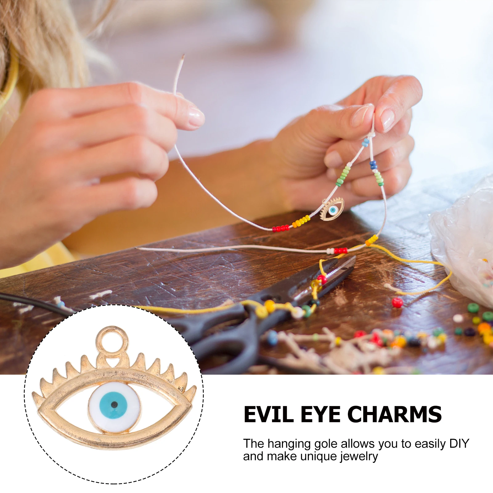 

10 Pcs Hollow Alloy Evil Eye Charms Beads DIY Jewelry Making Accessories Necklace Earrings Craft Supplies Unique Eye