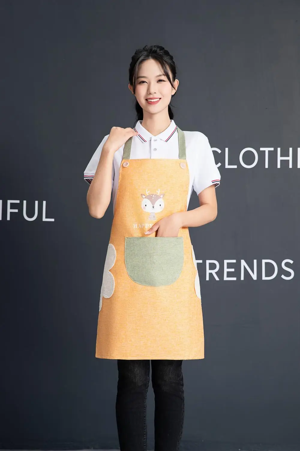 男性と女性のためのカスタムロゴapron、カジュアル、ファッション、新しい