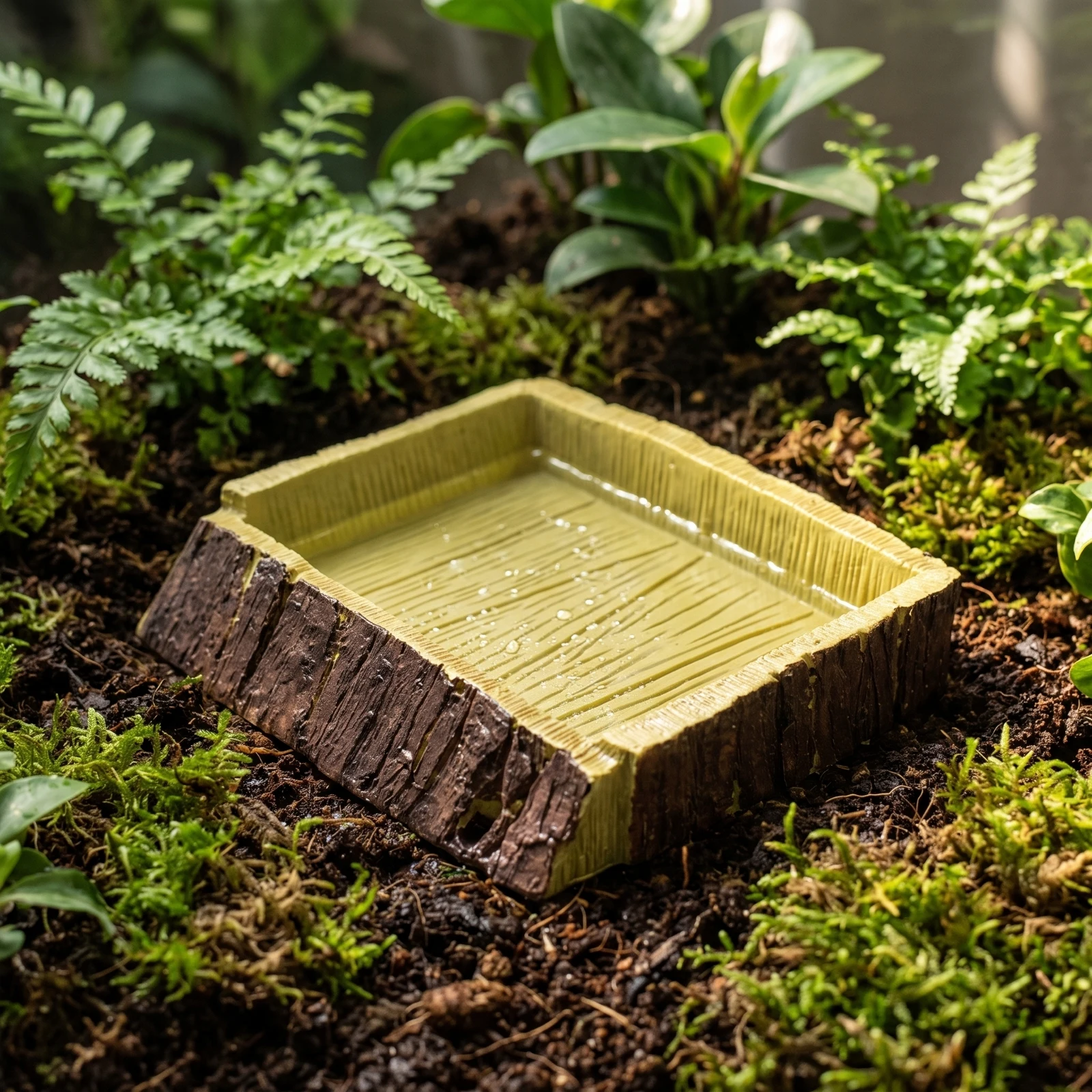 Reptile Food and Water Bowl Textured Reptile Feeding Dish Food Bowl Easy to Clean Non-Porous for Reptiles, Terrarium