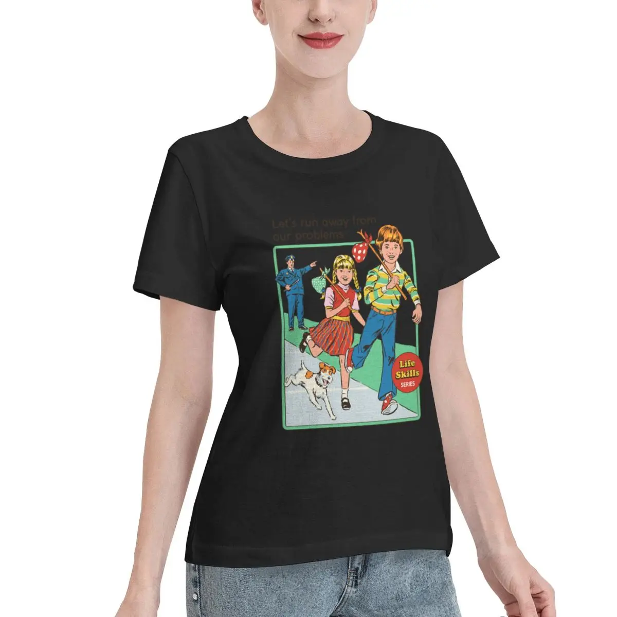 Limited Offer Let S Run Away Women's T-shirt Gothic Women Daily Outfit Top