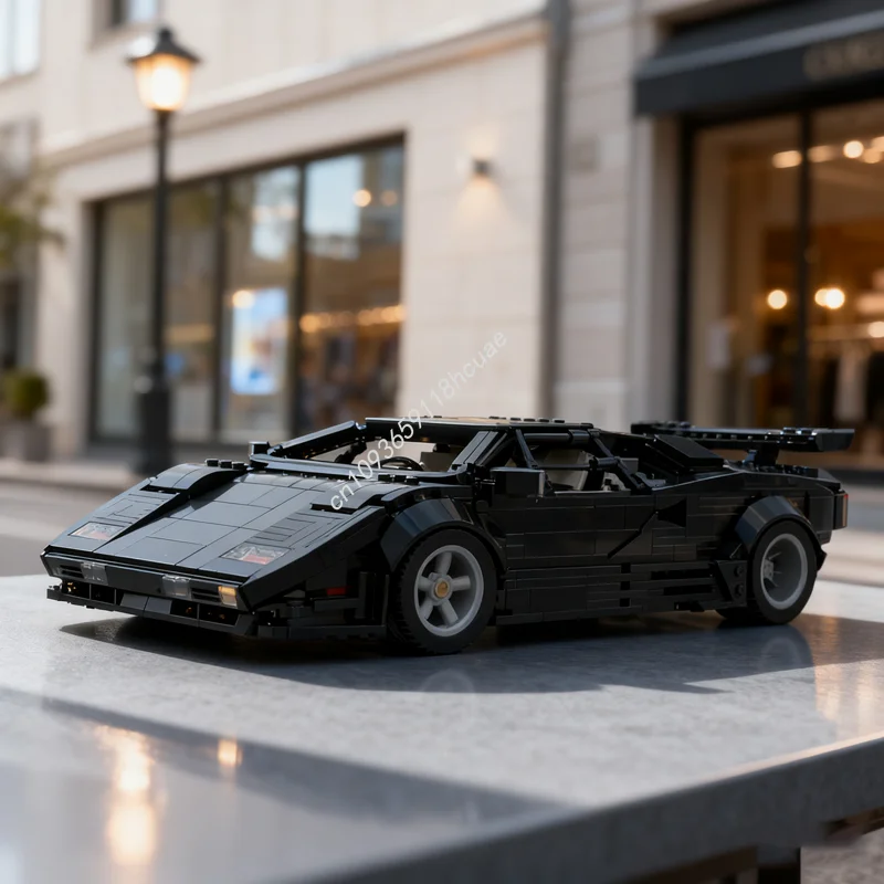 

1308 шт. MOC Lamborghinies Countach QV черная модель строительных блоков конструкция сборка игрушки DIY рождественские подарки идея образование