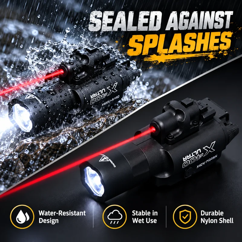 20mm Standard Rail Compatible X300U-A LED Hand Torch Mini Outdoor Flashlight for Climbing Walking Camping Daily Outing