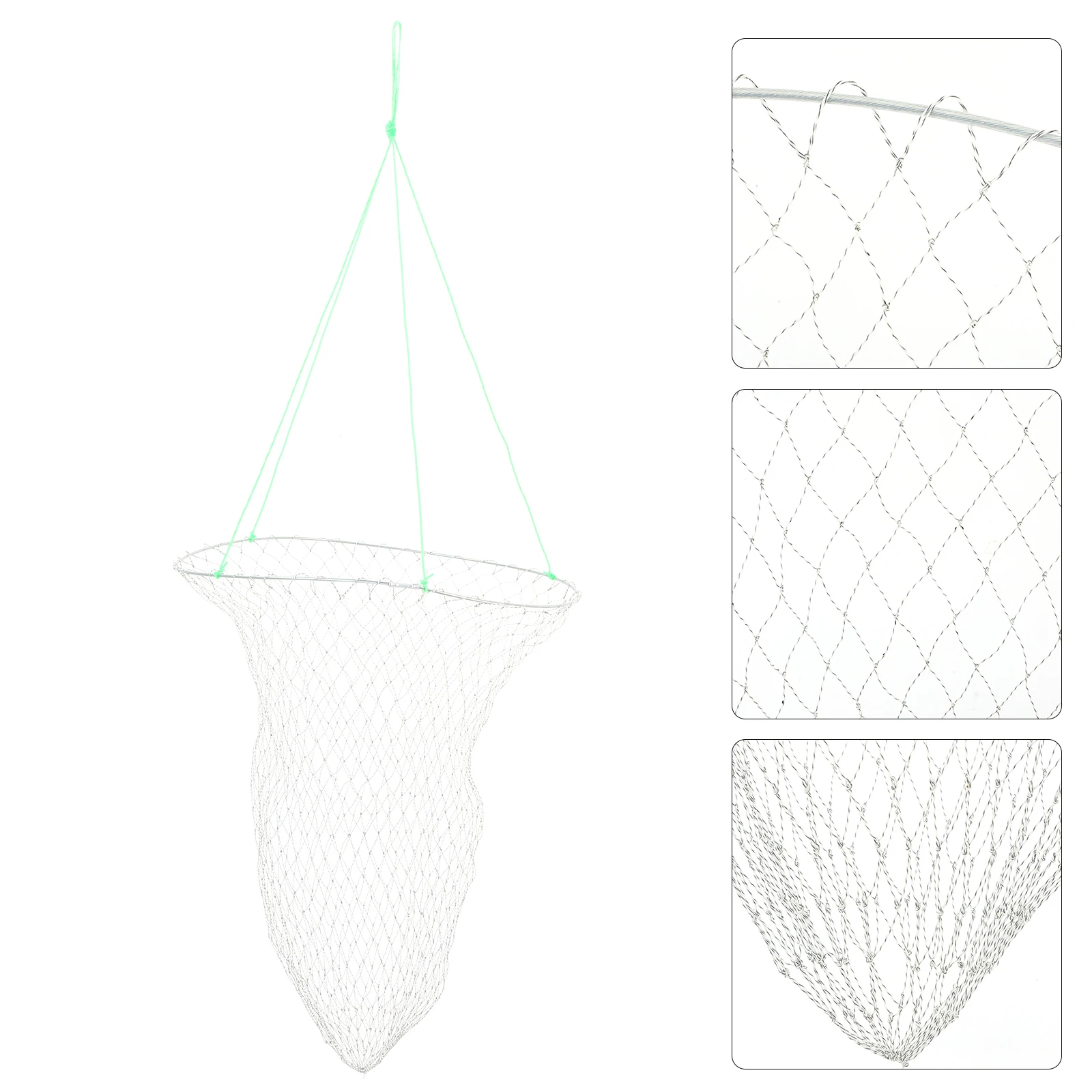

Portable Foldable Drop Net For Bridge Pier Fishing Nylon Mesh Durable Lightweight Landing Net Cage Carry Rope