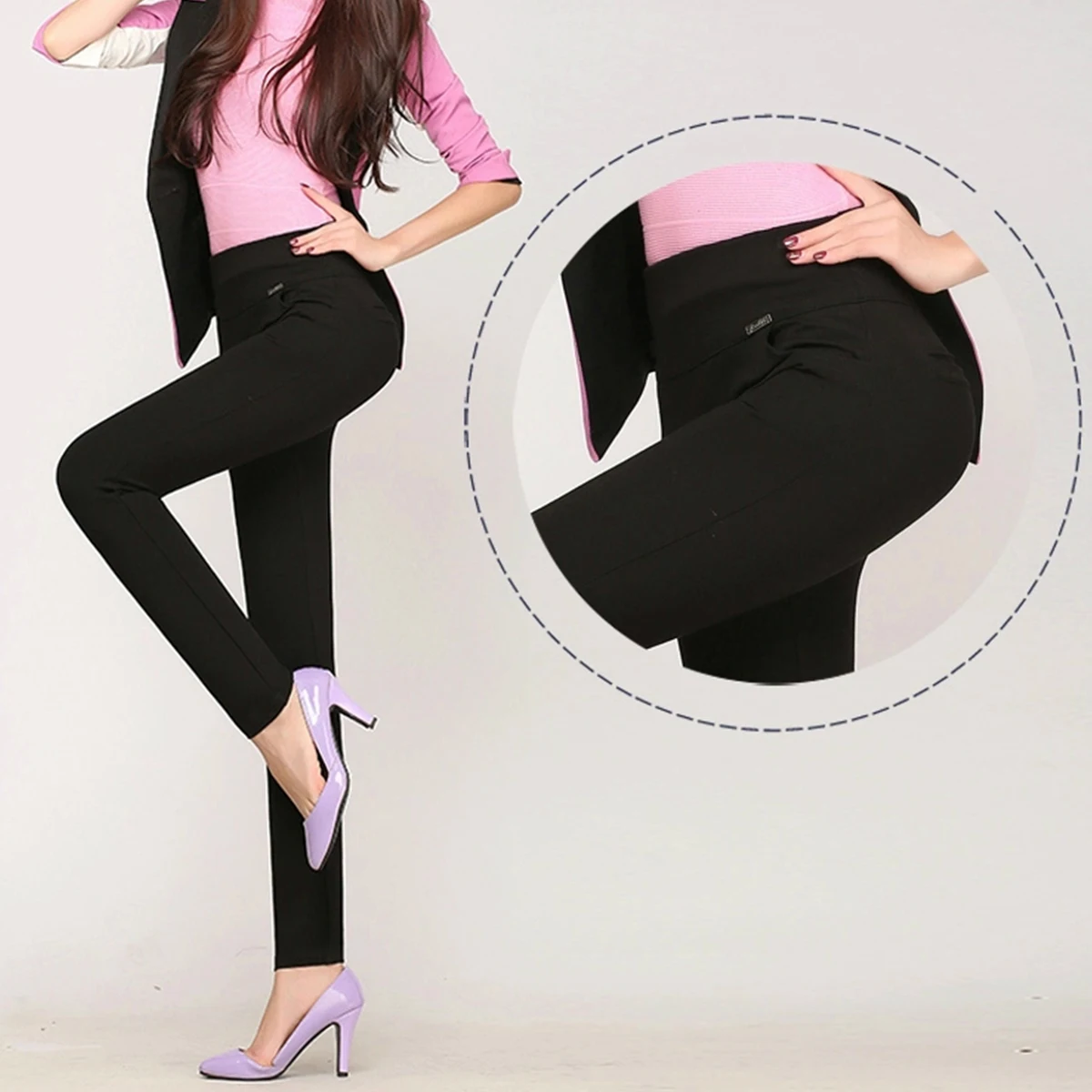 

Новые женские брюки: тонкие эластичные стрейч-брюки с высокой талией, облегающие брюки-карандаш