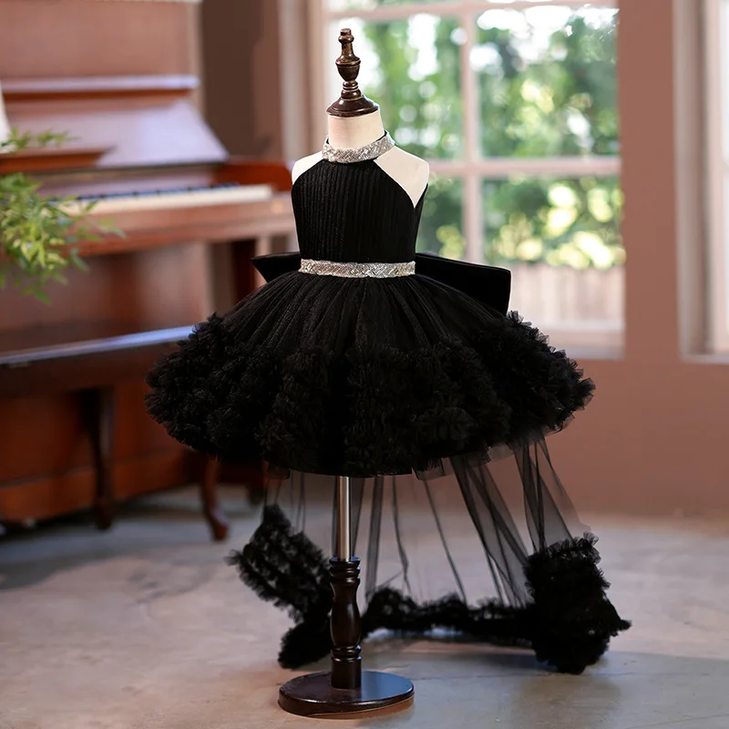 Girls Light Luxury Evening Princess Ball Gown Children Fashion Birthday Wedding Party Performances Dress y1442