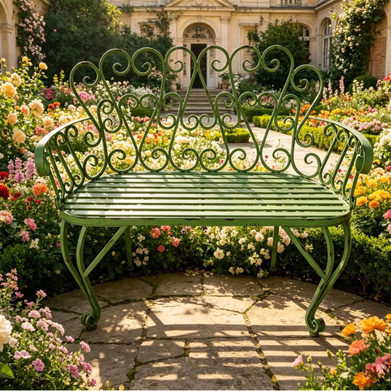 Wrought iron double chair, outdoor garden courtyard balcony leisure back chair, can be customized