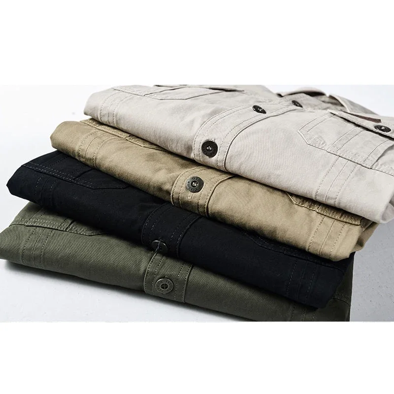 Brand Cotton Military Shirt Men Spring Casual Cargo Shirts Male Long Sleeves Shirts Camiseta Masculina Plus Size 5XL 6XL