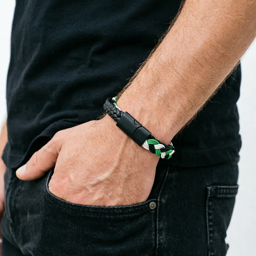 Punk Braided Leather Rope Men Bracelet Apparel Accessories Bilayer Magnetic Clasp Multicolor Wrap Braslet Cool Boys Wrist Joias