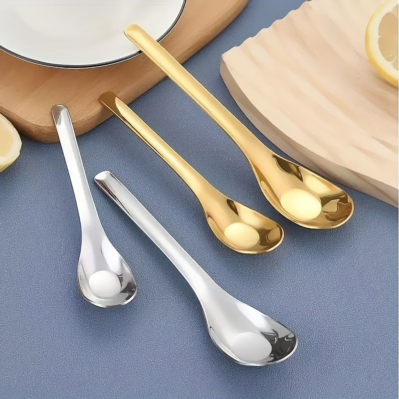 2pcs Stainless Steel Creative Ingot Spoon, Salad Spoon, Dessert Spoon, Ice Cream Spoon Cake Spoon Iced Tea Spoon Coffee Spoon Ja