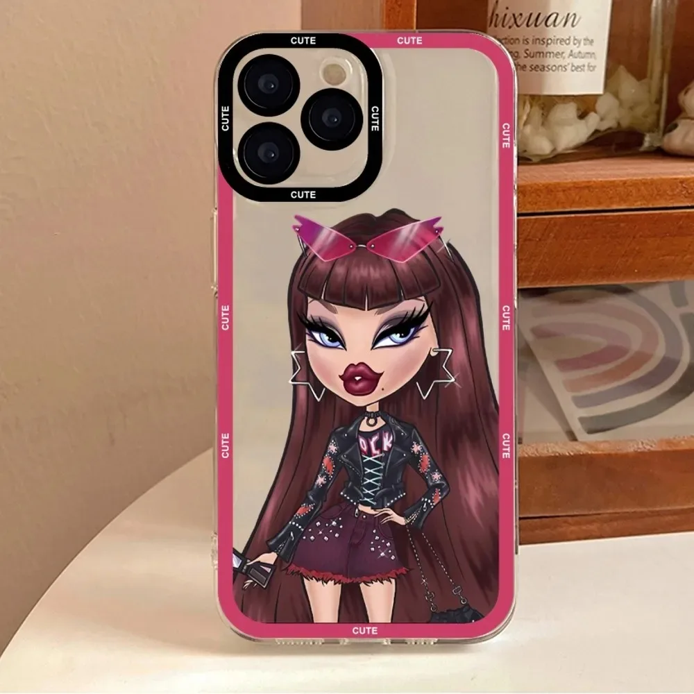Bratz دمية جراب هاتف آيفون 11 12 13 14 15 16 برو ماكس 7 8 زائد ميني X XR XS SE ياسمين كلوي اليشم ساشا كاميرون بولي TPU Funda