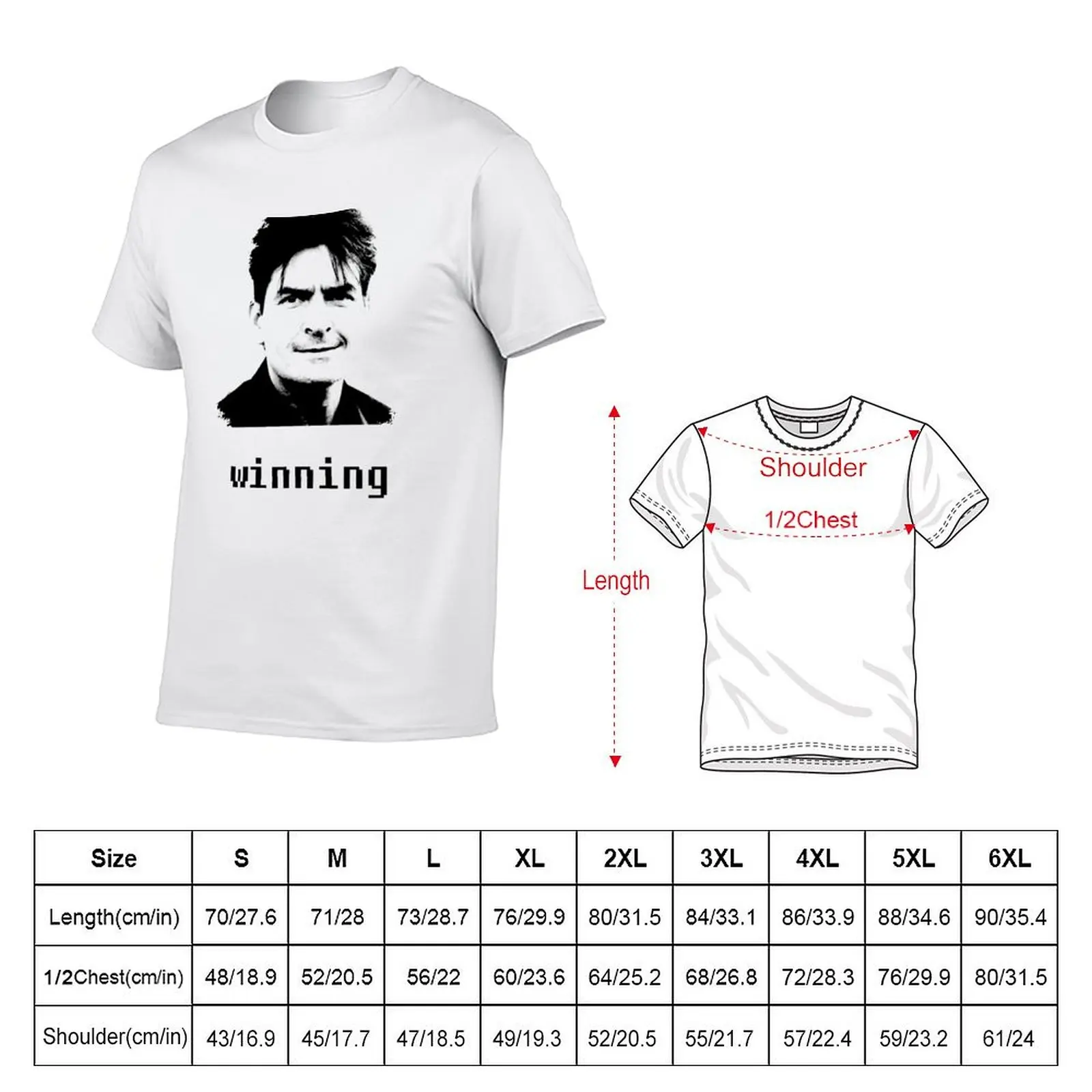Charlie Sheen Winning T-Shirt Fashion Casual Short Sleeve Top