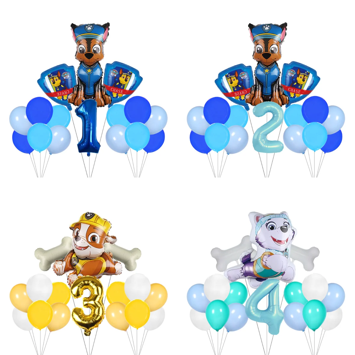 Paw Patrol Geburtstagsparty-Zubehör, Luftballons, Girlanden-Set, Hundepfoten-Latexballons, Folienballons für Kinder, Jungen, Geburtstagsdekorationen