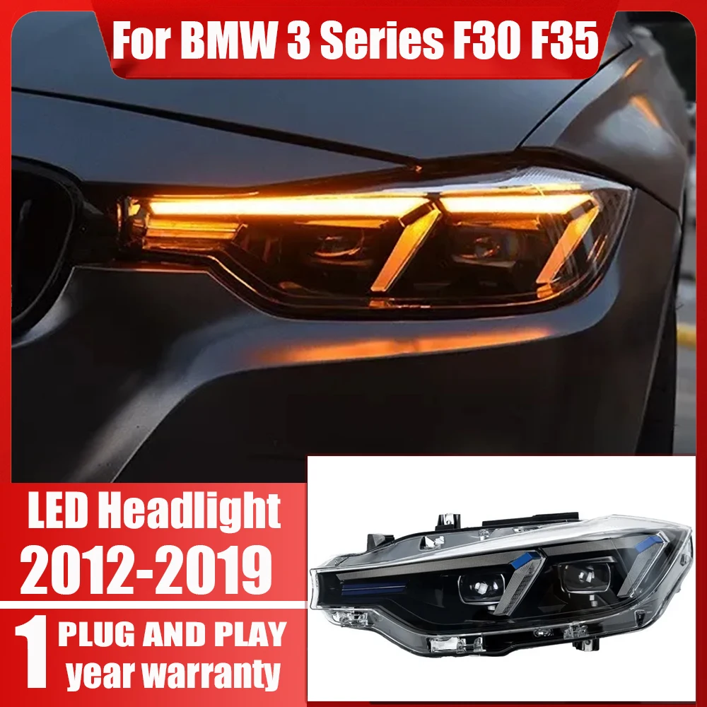 2PC Car Lights For F30 F31 F35 F80 2012-2019 BMW 3 Series LED Dynamic Headlights DRL Angel Eye Design Projector Lens Accessories