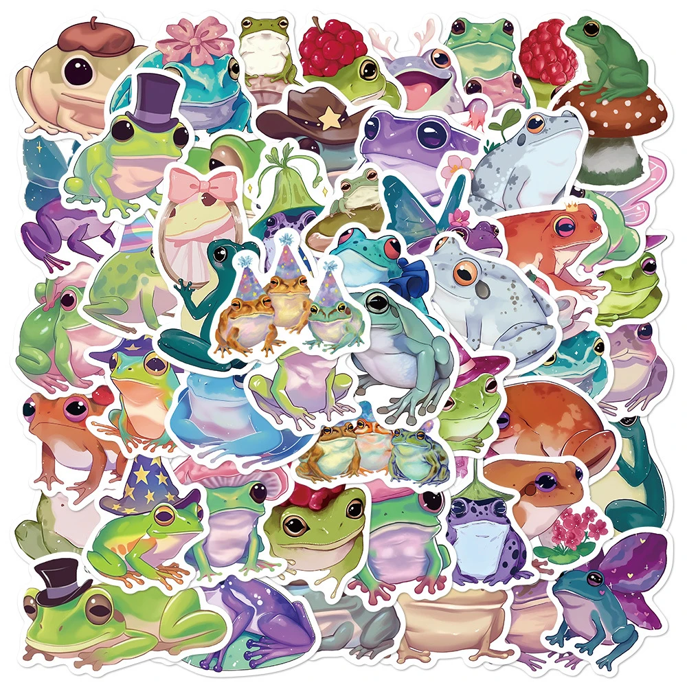 

10/30/50pcs Funny Cute Frog Stickers for DIY Stationery Suitcase Phone Laptop Scrapbooking Kawaii Animal Graffiti Decals Gifts