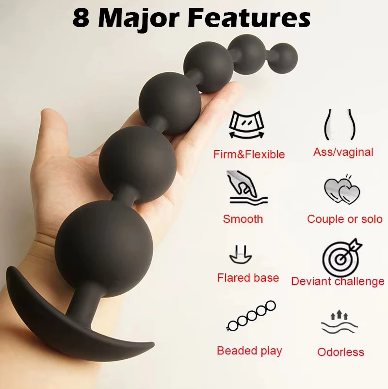 Anal Beads Balls Long Dildo Training,Silicone Anus Ass But Butt Plug,Analplug Buttplug Butplug Sex Toys,Analsex Prostate - Image 3