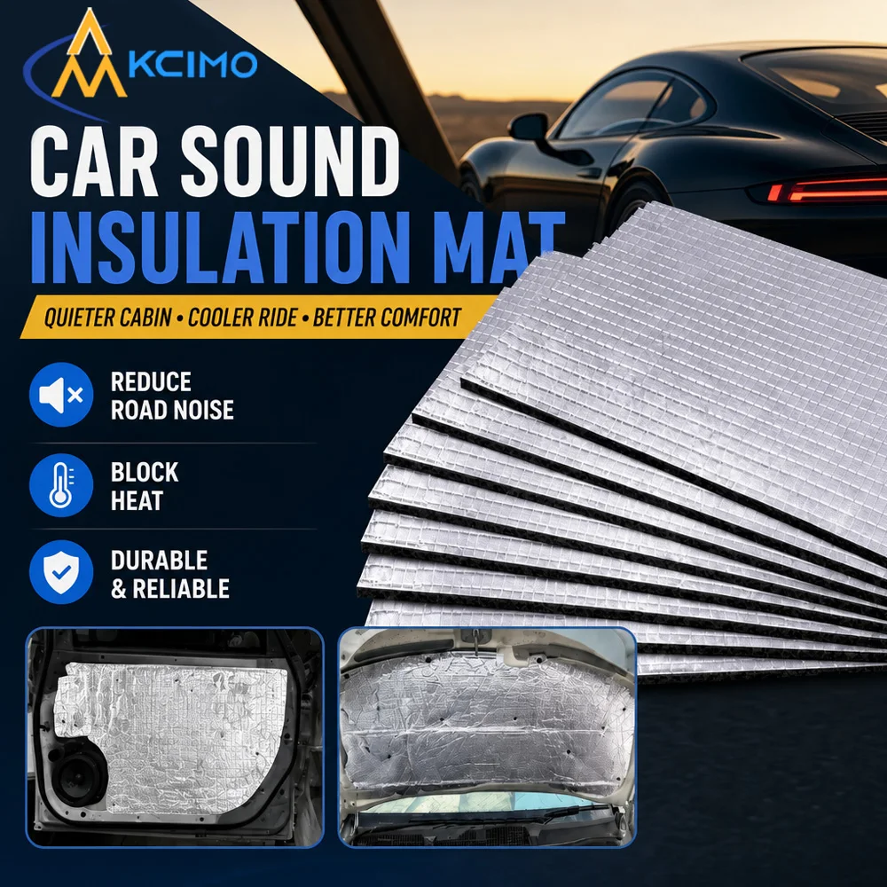 Auto Engine Hood Sound Insulation Cotton 10 or 20Pcs 5mm Self-Adhesive Heat Insulation Mat Shockproof Noise Dampening Sheet