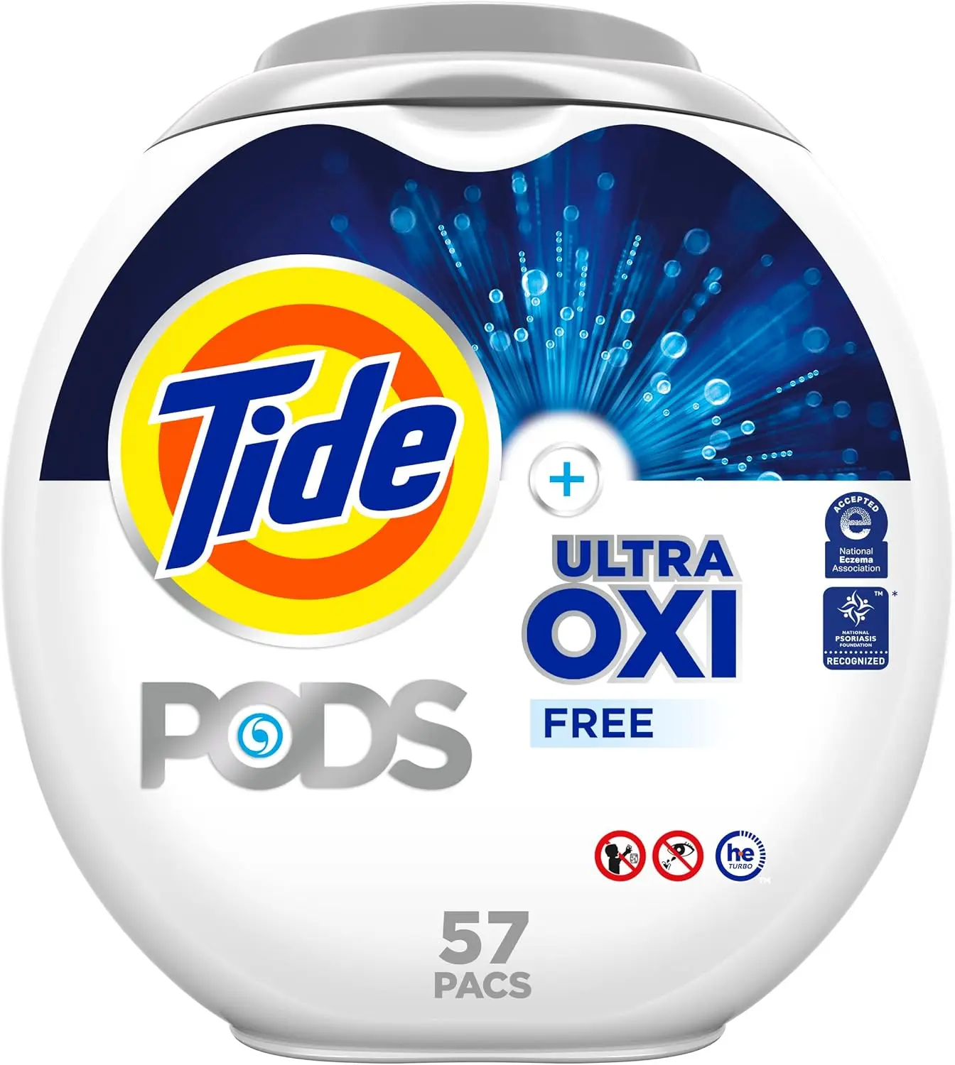 

Ultra Oxi Free & Gentle Laundry Detergent Packs, 57 Count, Hypoallergenic Pods for Sensitive Skin