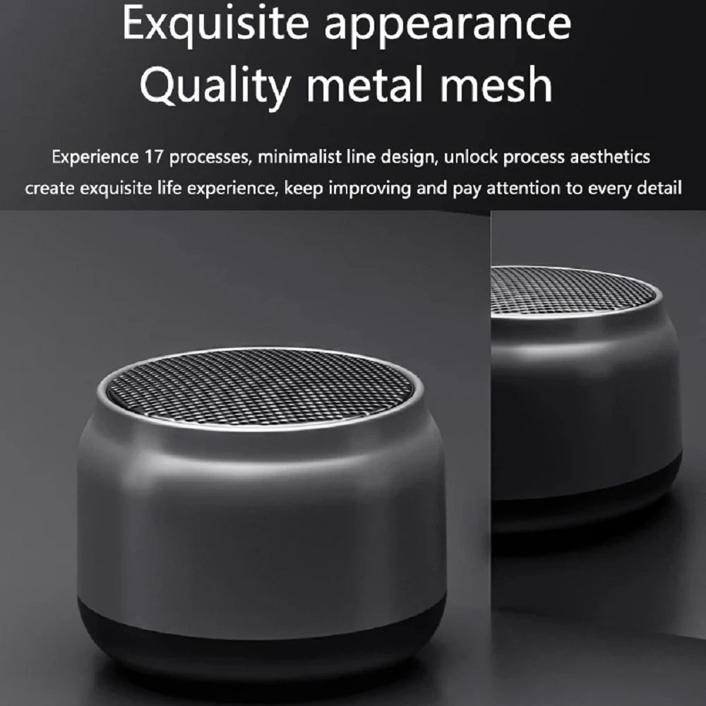 2025 Creative 360° Hifi Stereo Metal Wireless Subwoofer Wireless Bluetooth Speaker Music Player Mini Speakers Portable Outdoor