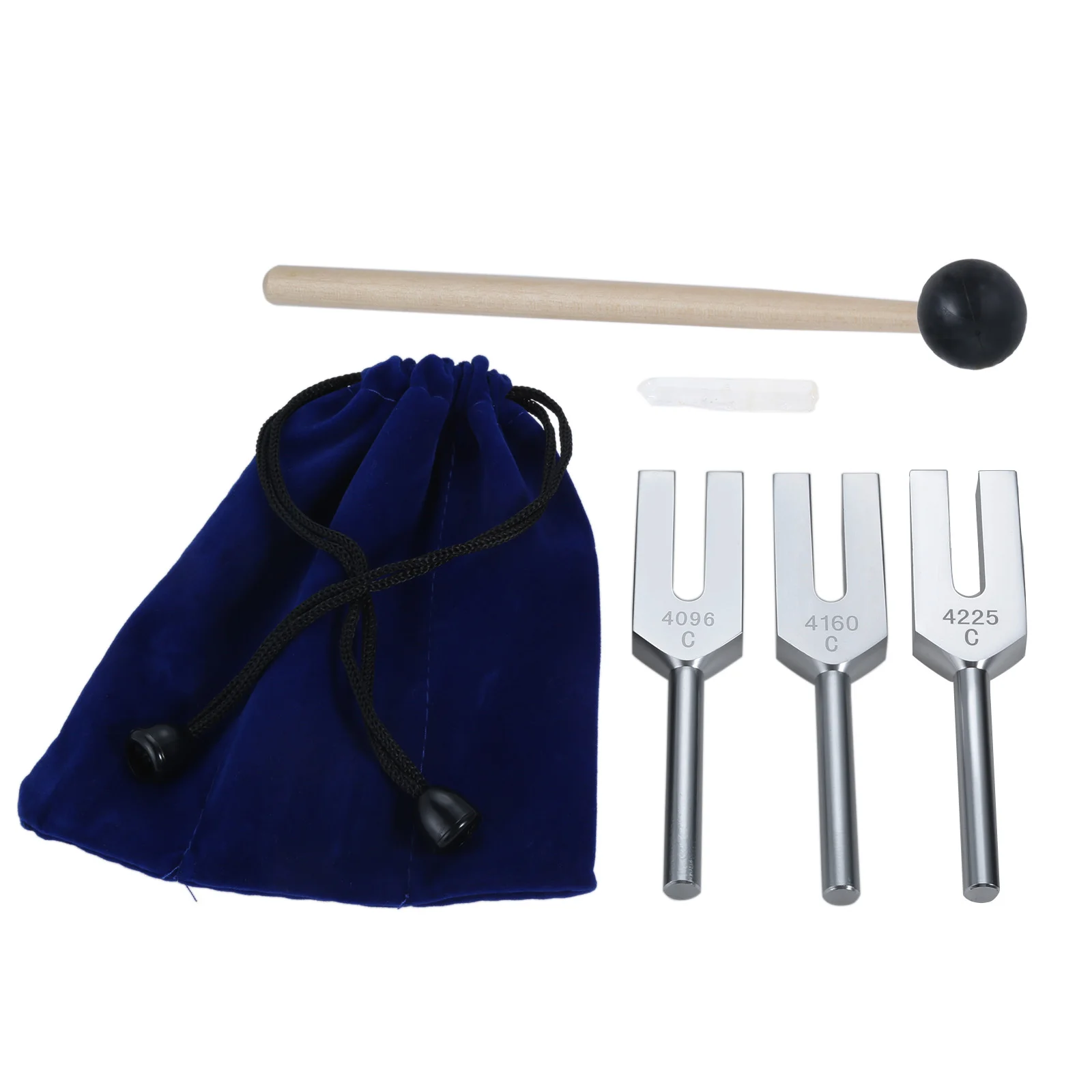 4pcs/set Angel Tuning Forks 4096 Hz + 4160 Hz + 4225 Hz +Silicone Hammer+Bag Sound Healing Musical Instrument Therapy Meditation