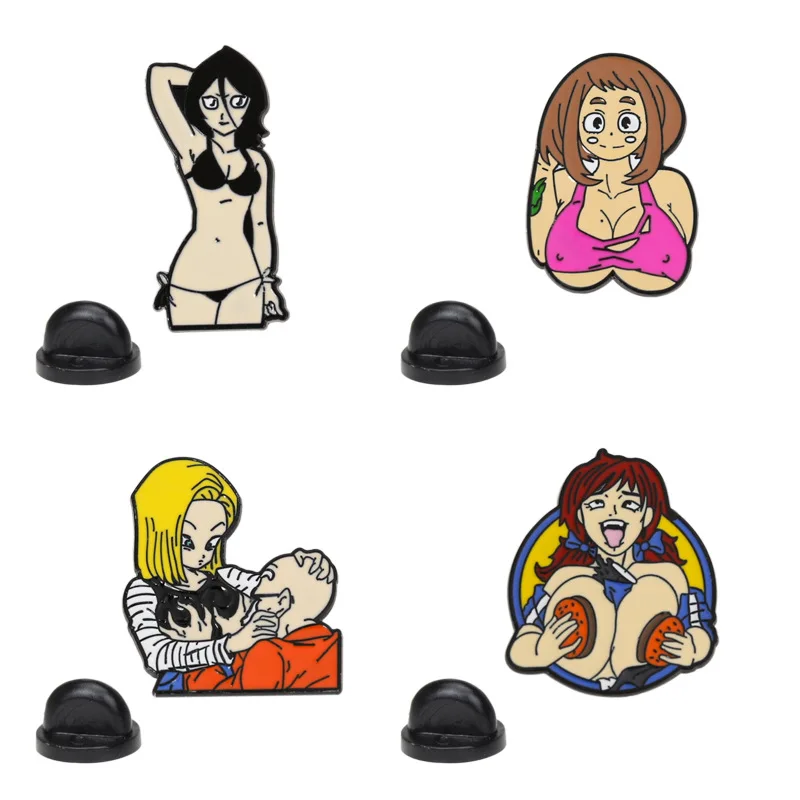 Fashion Trend Cartoon Sexy Beautiful Girl Lapel Pins Anime Movie Metal Brooch Clothing Backpack Decoration Badge Exquisite Medal