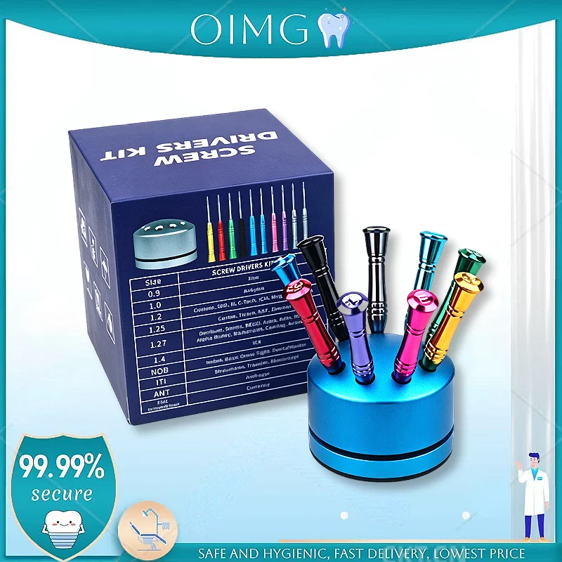 

9pcDental Implant Screwdriver Kit, Osstem Dentium CompatibleLab Driver & Wrench for Denture Processing, Dental Technician Tools