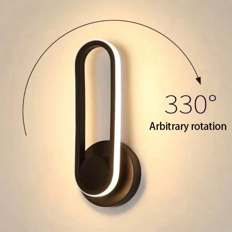 Home Bedroom LED Wall Lamp Bedside Reading Light Living Room Wall Light Lamp Lighting 330° Rotatable Adjustable AC 85-265V